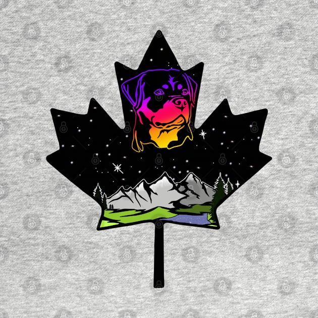 Canadian Maple Leaf Rottweiler Purple/Pink/Yellow by Inugoya